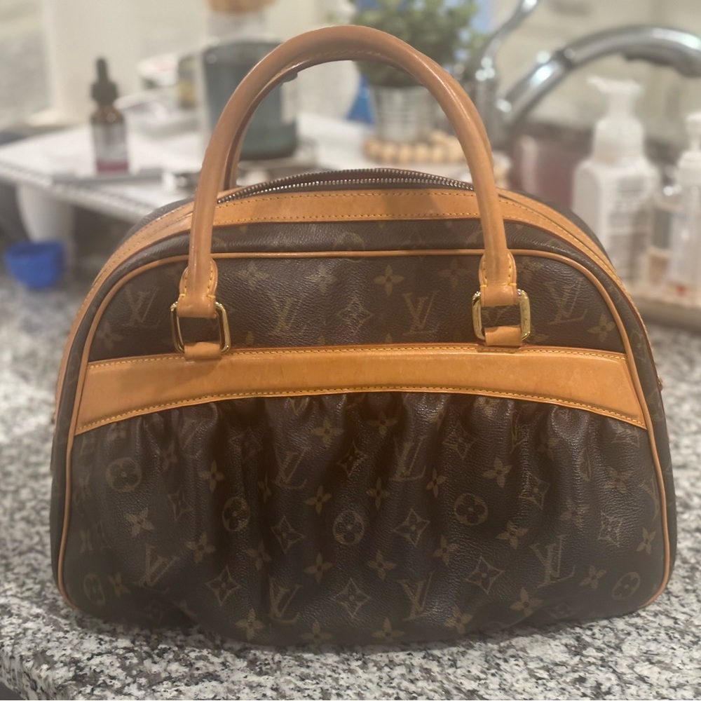 Louis Vuitton Brown Monogram Satchel with Vachetta Leather Trim